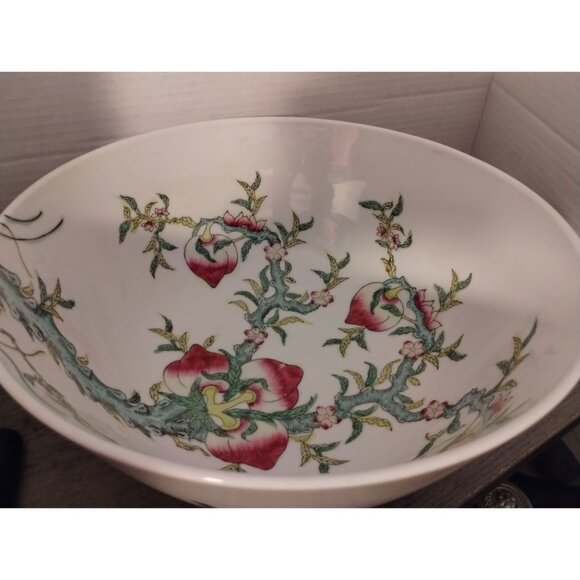 12" Lord & Taylor Japanese Porcelain Bowl With Floral Motif - Picture 3 of 7